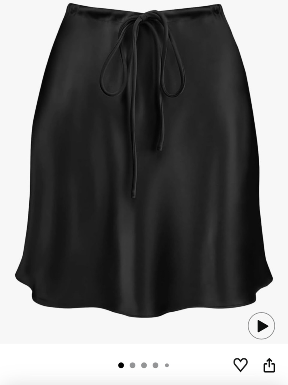 Drawstring Satin Mini Skirt - S